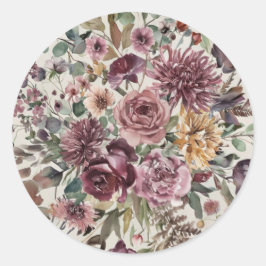 Adesivo de padrão floral romântico de outono