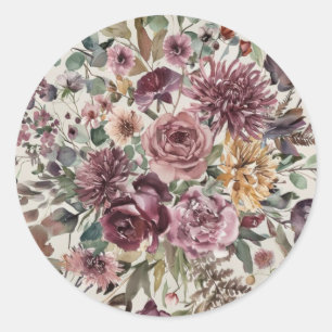Adesivo de padrão floral romântico de outono