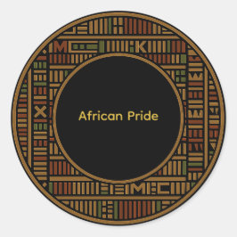 Adesivo de padrão Kente Dourado Africano