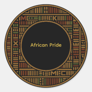 Adesivo de Padrão Kente Dourado Africano