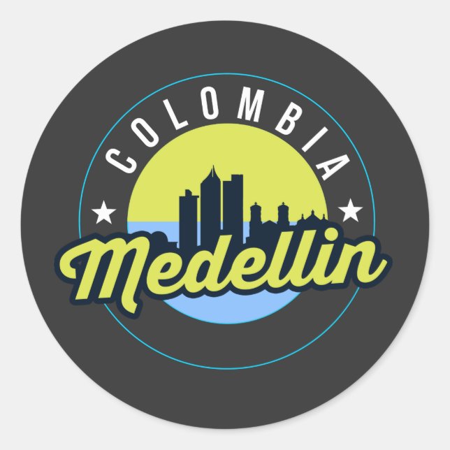 Adesivo de paisagem urbana da Colômbia Medellin (Frente)