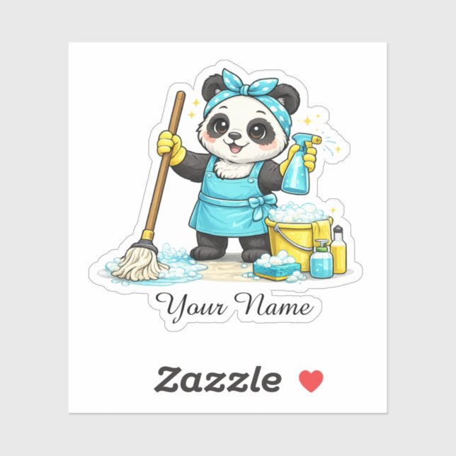 Adesivo de Panda de Limpeza Kawaii Fofo (Folha)