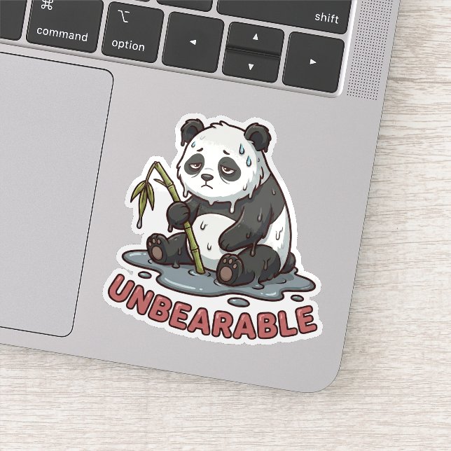 Adesivo de Panda Derretido Engraçado e Exausto  (Detalhe)