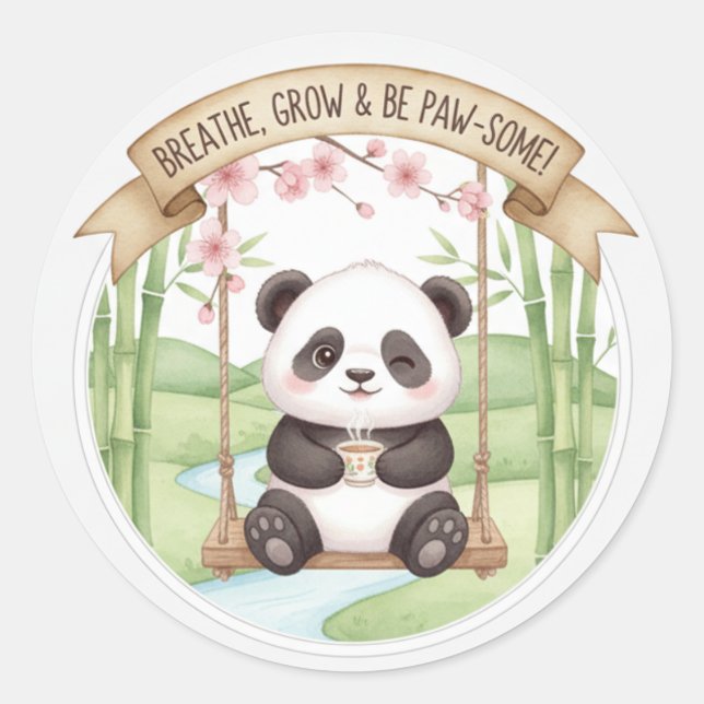 Adesivo de Panda Fofo (Frente)