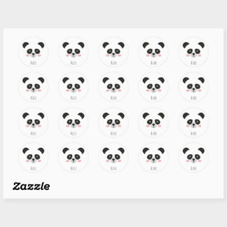 Adesivo de Panda Kawaii Fofo – Adesivos de Nome Pe