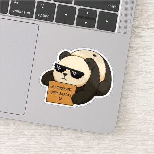 Adesivo de Panda Sem Pensamentos Apenas Lanches