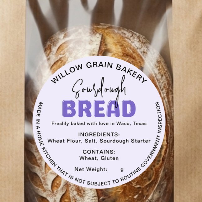 Adesivo de Pão Sourdough Cottage Law Lavanda (Criador carregado)