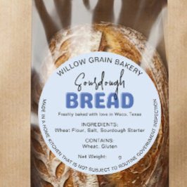 Adesivo de Pão Sourdough Lei da Cabana Rústica Azu