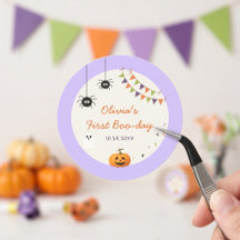 Adesivo de papel de aniversário de Halloween color