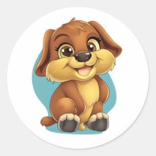 Adesivo de papoila-branca - Design de cãozinho de 