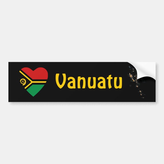 Adesivo de Para-choque Bandeira Coração + Mapa de  (Frente)