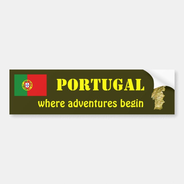 Adesivo de Para-choque Bandeira de Portugal + Mapa (Frente)
