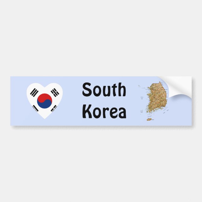 Adesivo de Para-choque Bandeira do Coração + Mapa  (Frente)
