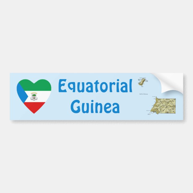 Adesivo de Para-choque Bandeira do Guiné Equatoria (Frente)