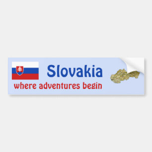 Adesivo de Para-choque Bandeira + Mapa da Eslováqu