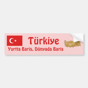 Adesivo de Para-choque Bandeira + Mapa da Turquia