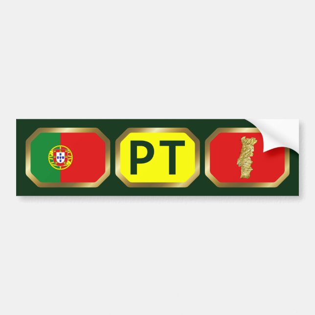 Adesivo de Para-choque Código Mapa Bandeira de Por (Frente)
