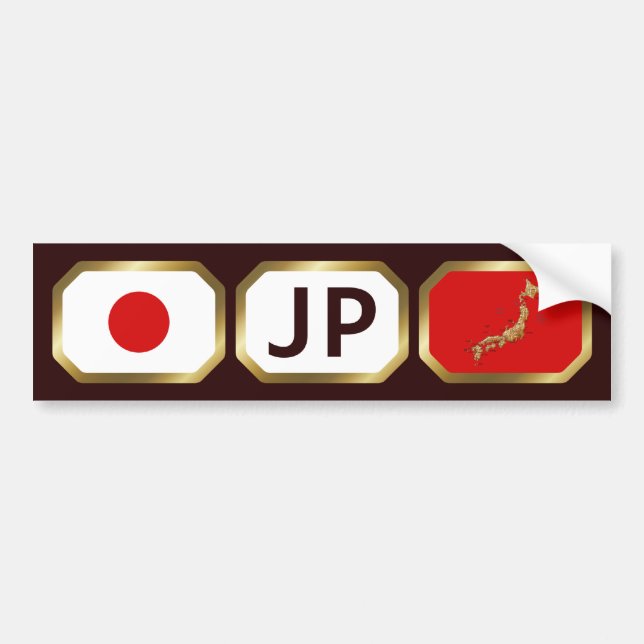 Adesivo de Para-choque Código Mapa Bandeira do Jap (Frente)