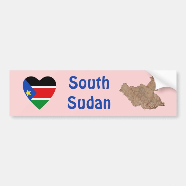 Adesivo de Para-choque com Bandeira do Sudão do Su (Frente)