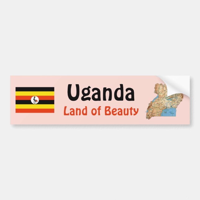 Adesivo de Para-choque com Bandeira e Mapa da Ugan (Frente)