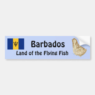 Adesivo de Para-choque com Bandeira e Mapa de Barb