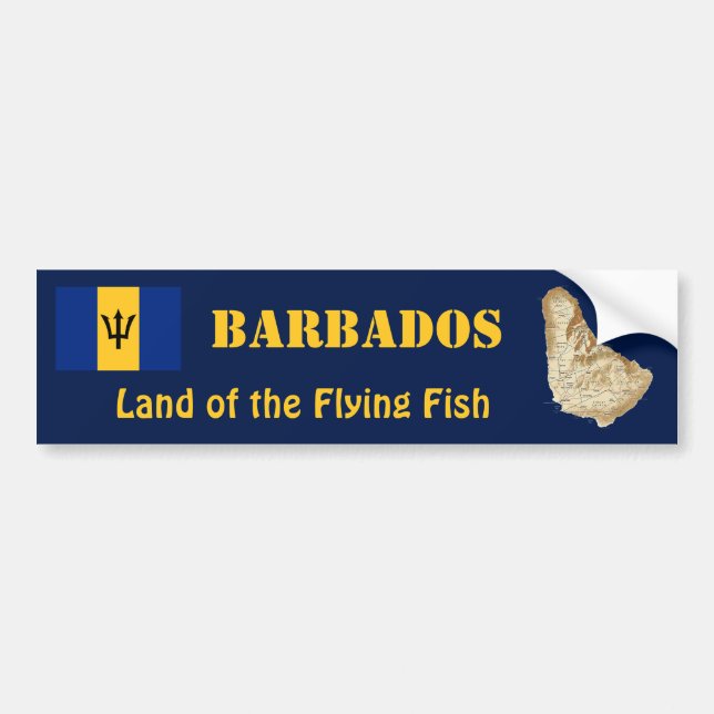 Adesivo de Para-choque com Bandeira e Mapa de Barb (Frente)