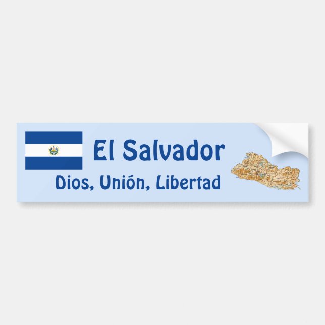 Adesivo de Para-choque com Bandeira e Mapa de El S (Frente)