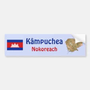Adesivo de Para-choque com Bandeira e Mapa do Camb