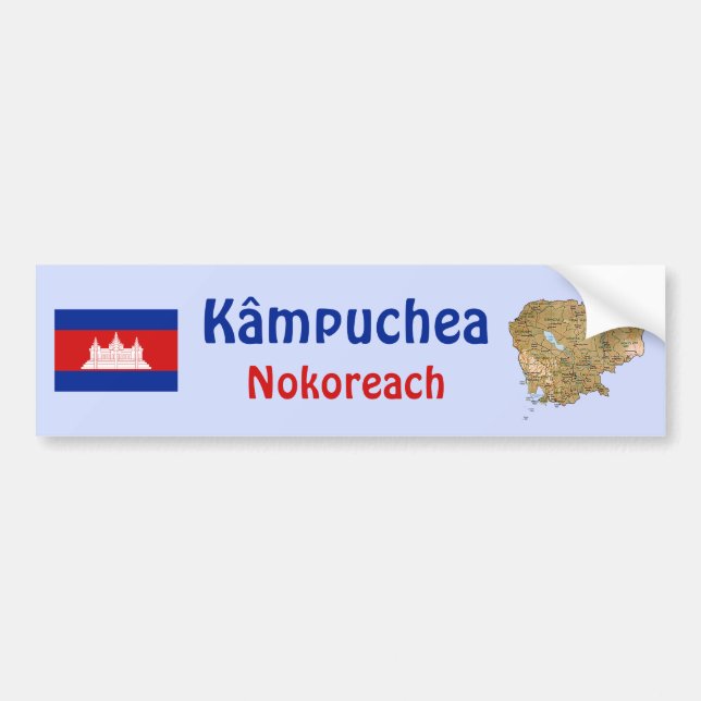Adesivo de Para-choque com Bandeira e Mapa do Camb (Frente)