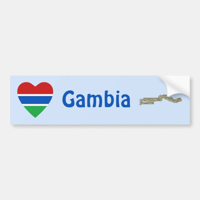 Adesivo de Para-choque Coração com Bandeira da Gâm (Frente)