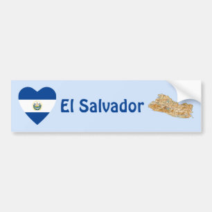 Adesivo de Para-choque Coração com Bandeira de El