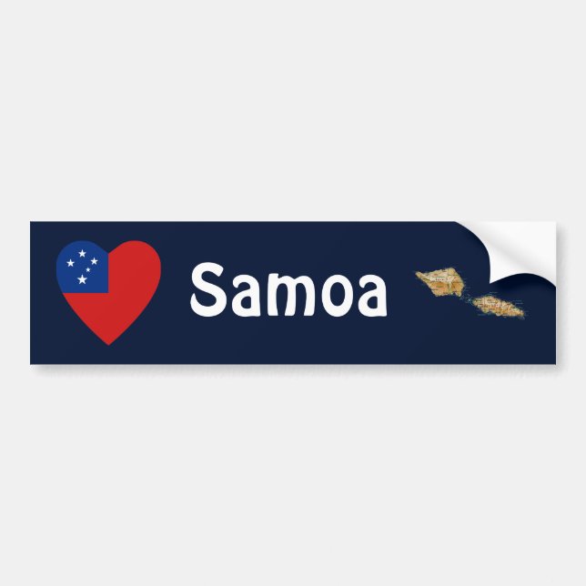 Adesivo de Para-choque Coração com Bandeira de Sam (Frente)