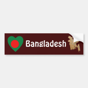 Adesivo de Para-choque Coração com Bandeira do Ban