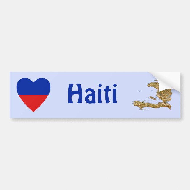 Adesivo de Para-choque Coração com Bandeira do Hai (Frente)