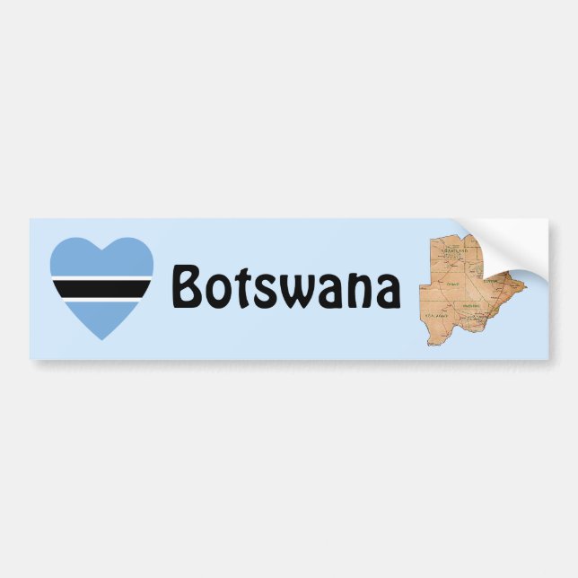 Adesivo de Para-choque Coração da Bandeira do Bots (Frente)