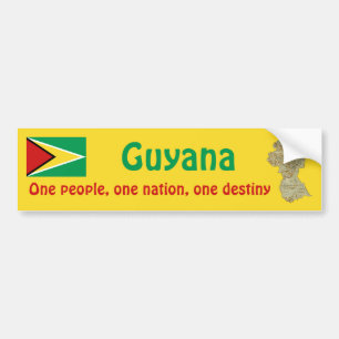 Adesivo de Para-choque da Bandeira e Mapa da Guian