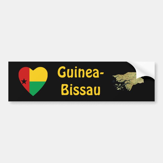 Adesivo de Para-choque da Bandeira e Mapa da Guiné (Frente)