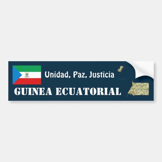 Adesivo de Para-choque da Bandeira e Mapa da Guiné (Frente)