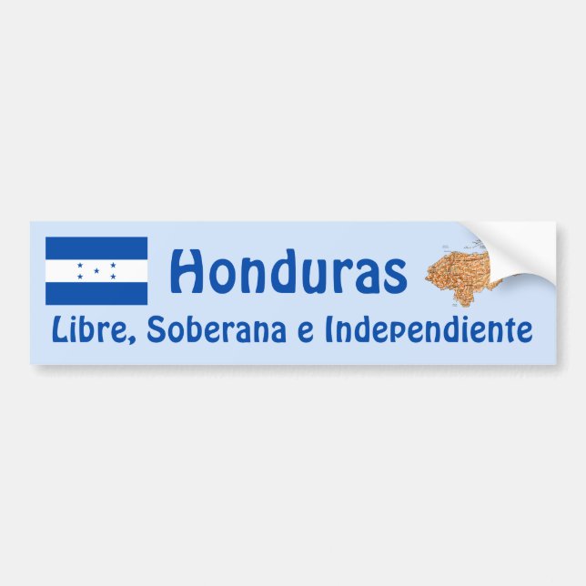 Adesivo de Para-choque da Bandeira e Mapa de Hondu (Frente)
