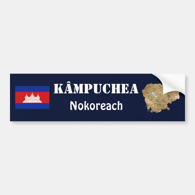 Adesivo de Para-choque da Bandeira e Mapa do Cambo (Frente)