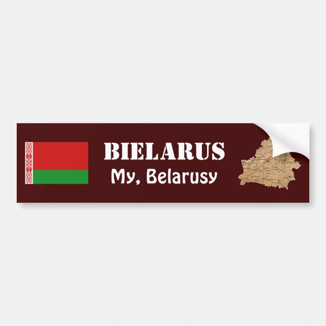 Adesivo de Para-choque da Bandeira + Mapa da Bielo (Frente)