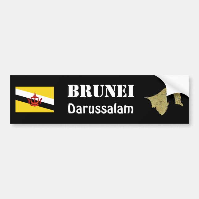 Adesivo de Para-choque da Bandeira + Mapa de Brune (Frente)