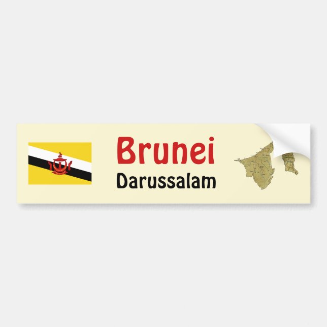 Adesivo de Para-choque da Bandeira + Mapa de Brune (Frente)
