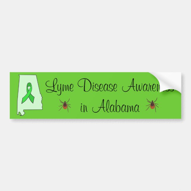 Adesivo de Para-choque de Doença de Lyme no Alabam (Frente)