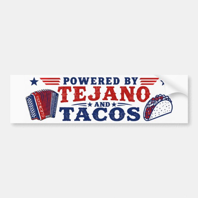 Adesivo de Para-choque de Tejano & Tacos (Frente)