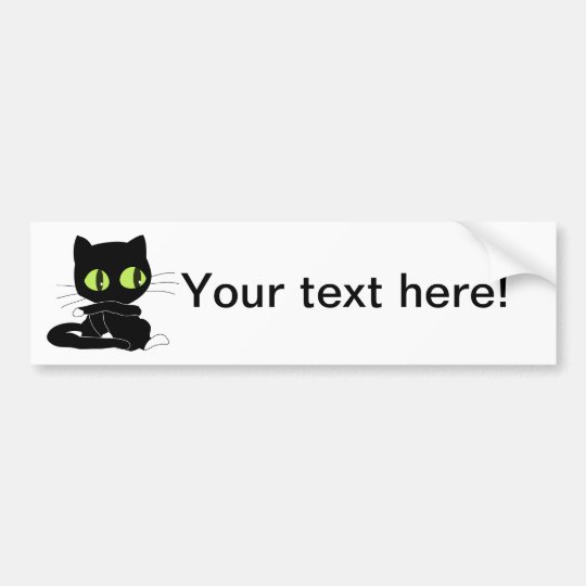 Adesivo De Para choque Desenhos animados do gato preto Zazzle Portugal Armario Limpieza Conforama ~ Adesivo De Para choque Desenhos animados do gato preto Zazzle Portugal