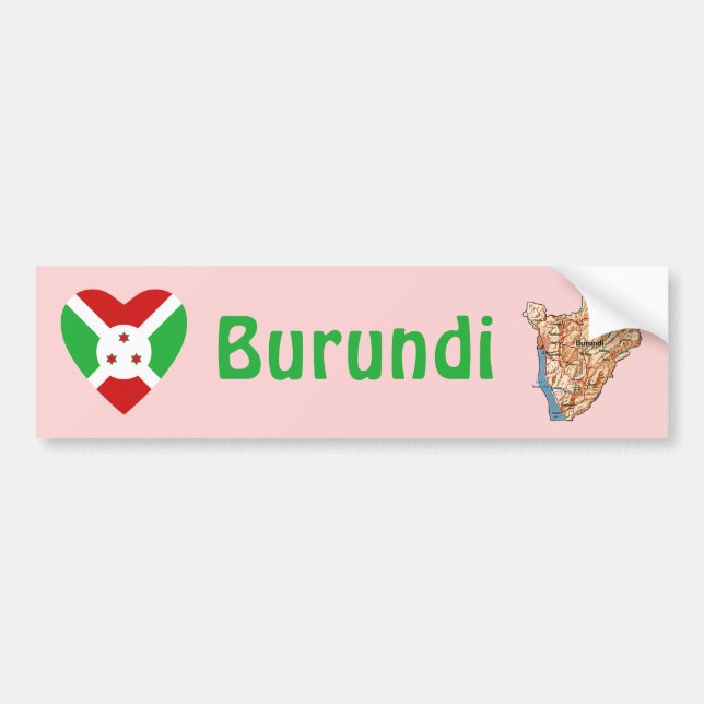 Adesivo de Para-choque do Coração da Bandeira de B (Frente)