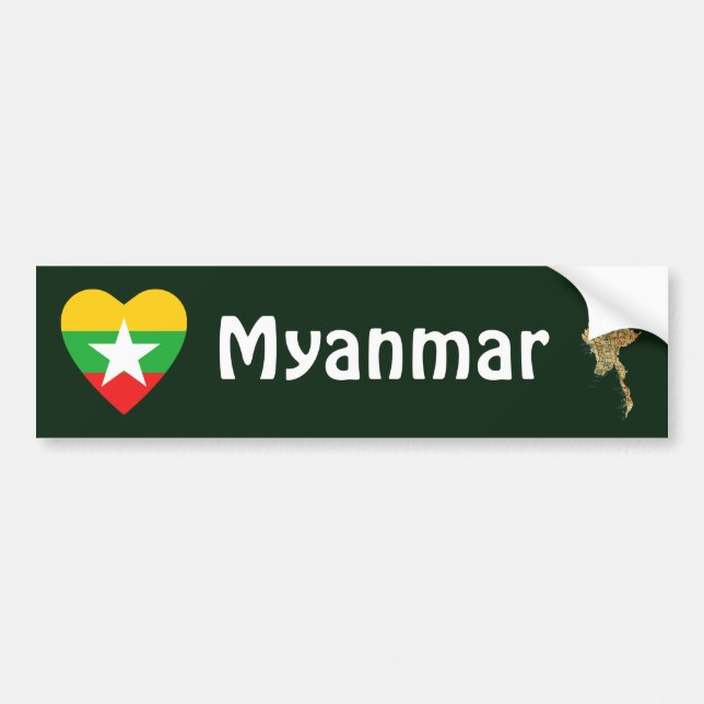 Adesivo de Para-choque do Coração da Bandeira de M (Frente)