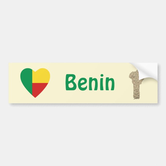 Adesivo de Para-choque do Coração da Bandeira do B (Frente)