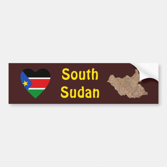 Adesivo de Para-choque do Coração da Bandeira do S (Frente)
